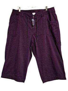 Venezia Purple Capri Pants Womens Size 20 NWOT Drawstring Shorts Casual Lightwei